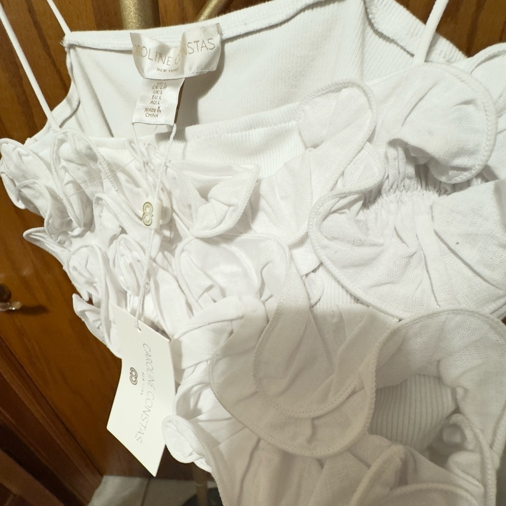 NWT Caroline Constas Ruffle Crop Tank size Large - Picture 4 of 8